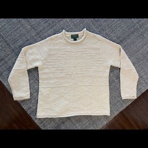 Womens Lauren Ralph Lauren Handknit Tonal Aztec - Ivory Sz M